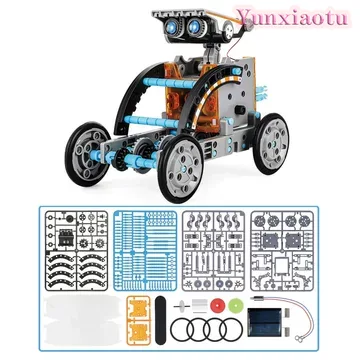 Stem Solar Robot Kit For Kids - 12種類の機能が搭載されたソーラーロボットSTEM組み立てキット。190個のパーツ入り。8歳から12歳のお子様向けのDIY教育玩具。