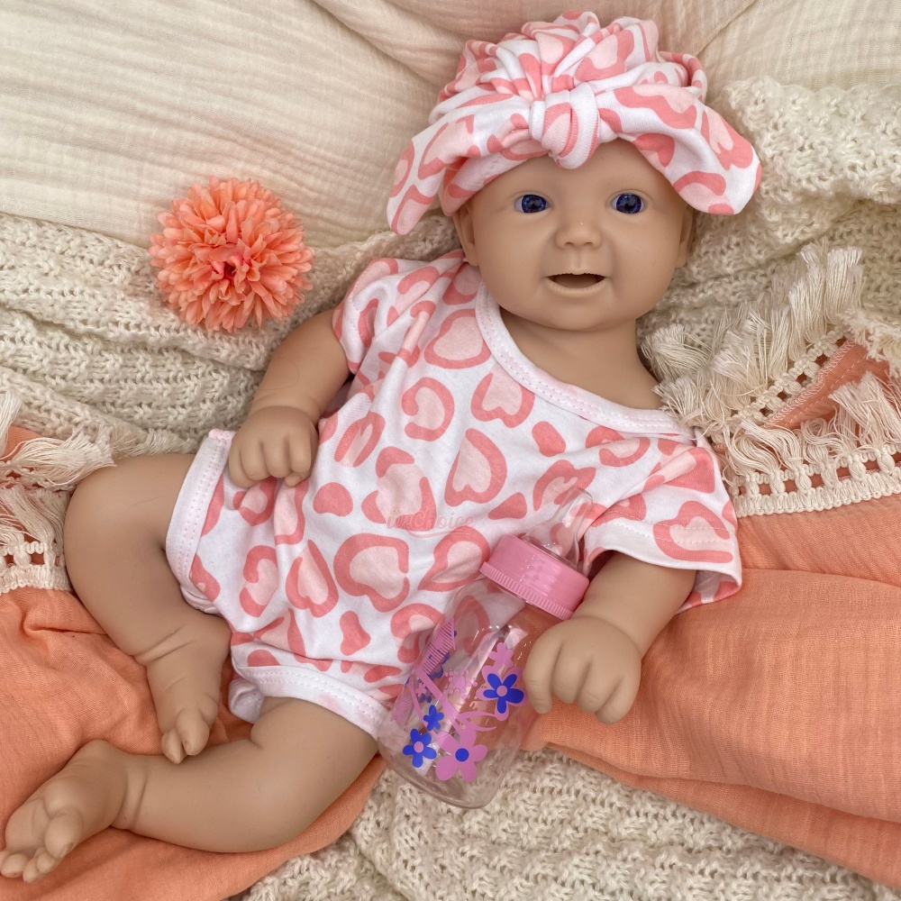Reborn Baby Doll Silicone Realistic - 50cmのフルシリコン製、リアルな手触りの、手作りでリアルな新生児人形。お手入れが簡単で、重さも適切。ストレス解消にも最適。