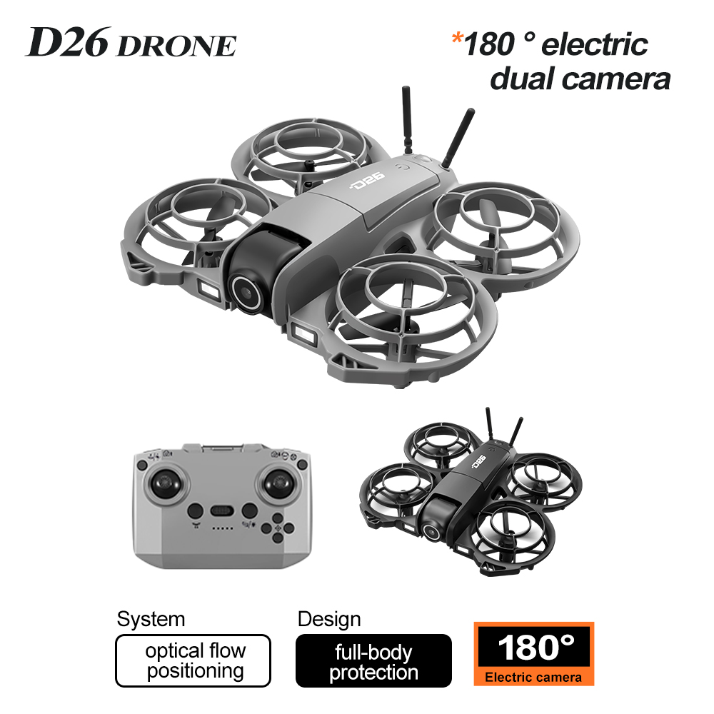 Fpv Brushless Rc Drone 4K - D26 4K ミニ RC ドローン、フルプロップガード、180 °