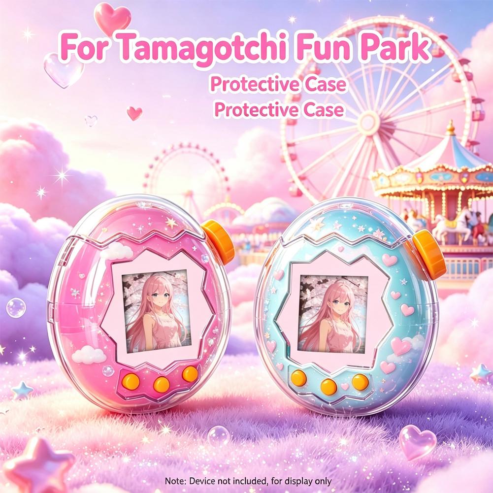 Tamagotchi Electronic Pet Virtual - 「たまごっちパラダイス」用、透明PC製保護ケース、電子ペット機器用、全面保護カバー、ボタンキャップ