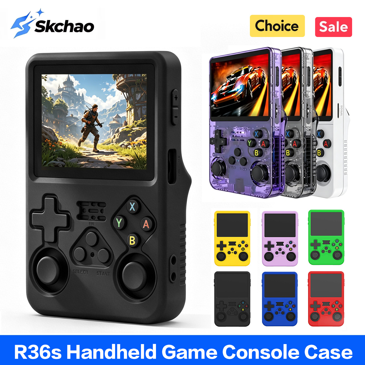 Retro Handheld Game Console R36S - R36S用保護ケース、シリコン製、ソフトタイプ、360度保護 ° R36s携帯ゲーム機用、落下防止ケース