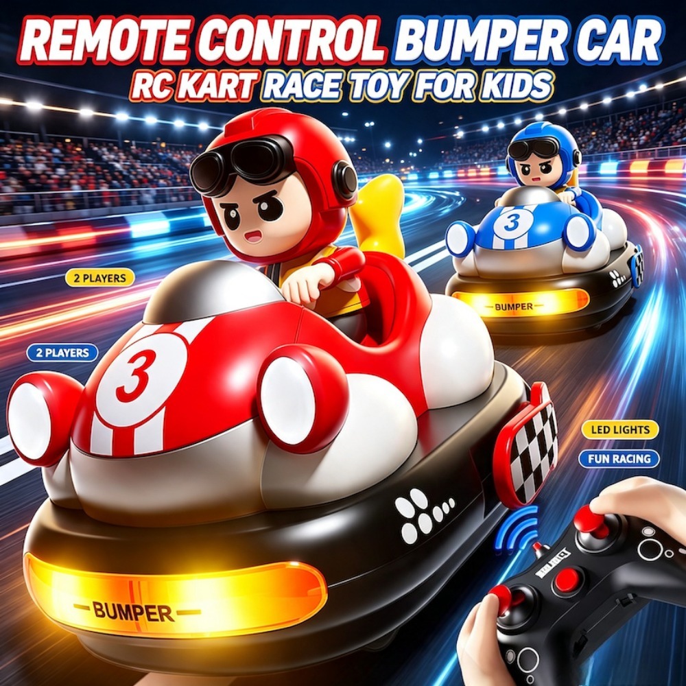 Remote Control Toys - リモコン操作のカートレーシングカーおもちゃ、2人プレイ対応、ドリフト機能付き、衝突・跳ね返り・排出ゲーム、誕生日プレゼントに最適