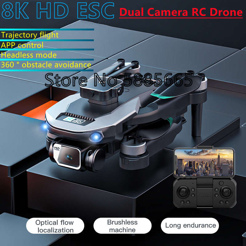Wi-Fi対応、FPV、8K HD、ESC、デュアルカメラ、 - Fpv Brushless Rc Drone 4K のレビューと価格