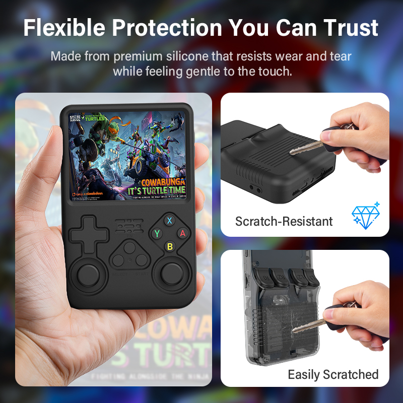R36S用保護ケース、シリコン製、ソフトタイプ、360度保護 - Retro Handheld Game Console R36S のレビューと価格