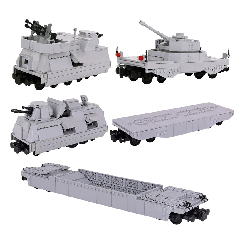 MOC 市軍事戦車駆逐艦装甲車両砲兵列車レールビルディングブ - Lego Compatible Military Tank のレビューと価格