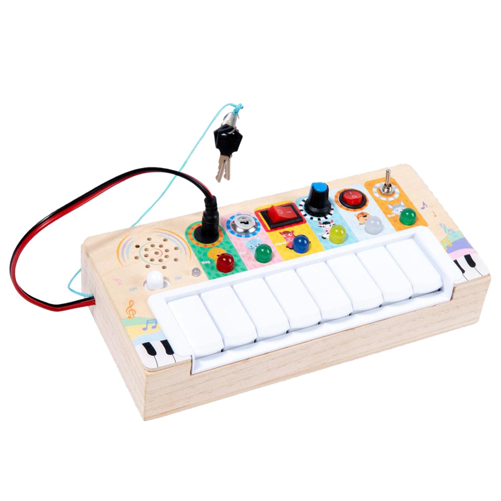 幼児向け知育玩具：木製のスイッチ付きピアノ。DIYで楽しめる - Montessori Wooden Busy Board Toddler のレビューと価格