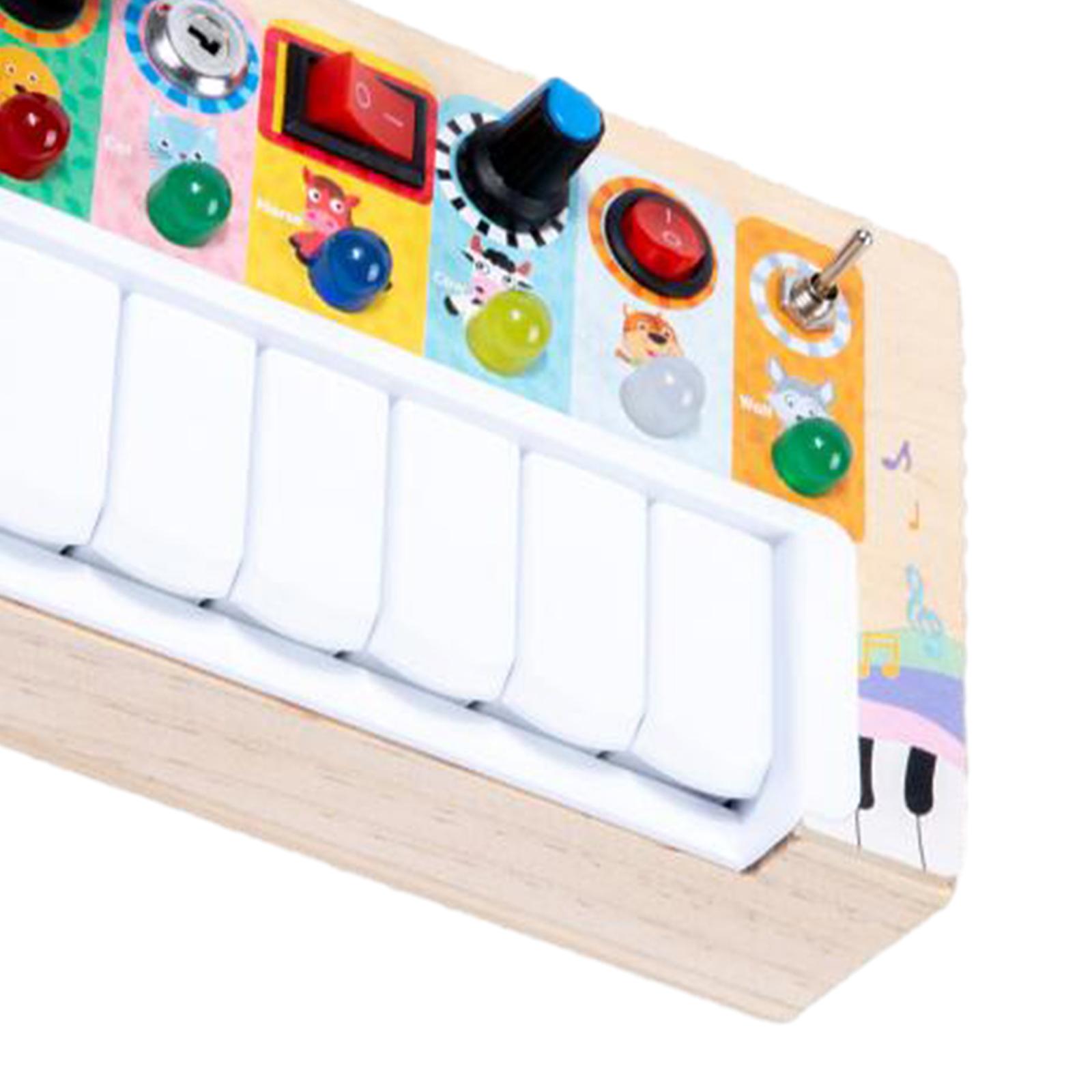 幼児向け知育玩具：木製のスイッチ付きピアノ。DIYで楽しめる - Montessori Wooden Busy Board Toddler のレビューと価格